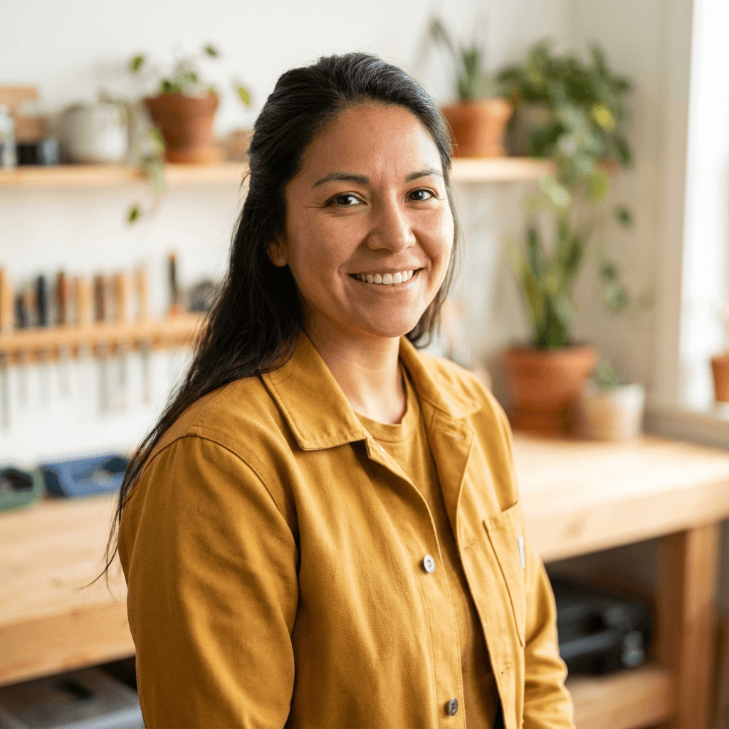 Woman in wellness space journaling with body butter nearby