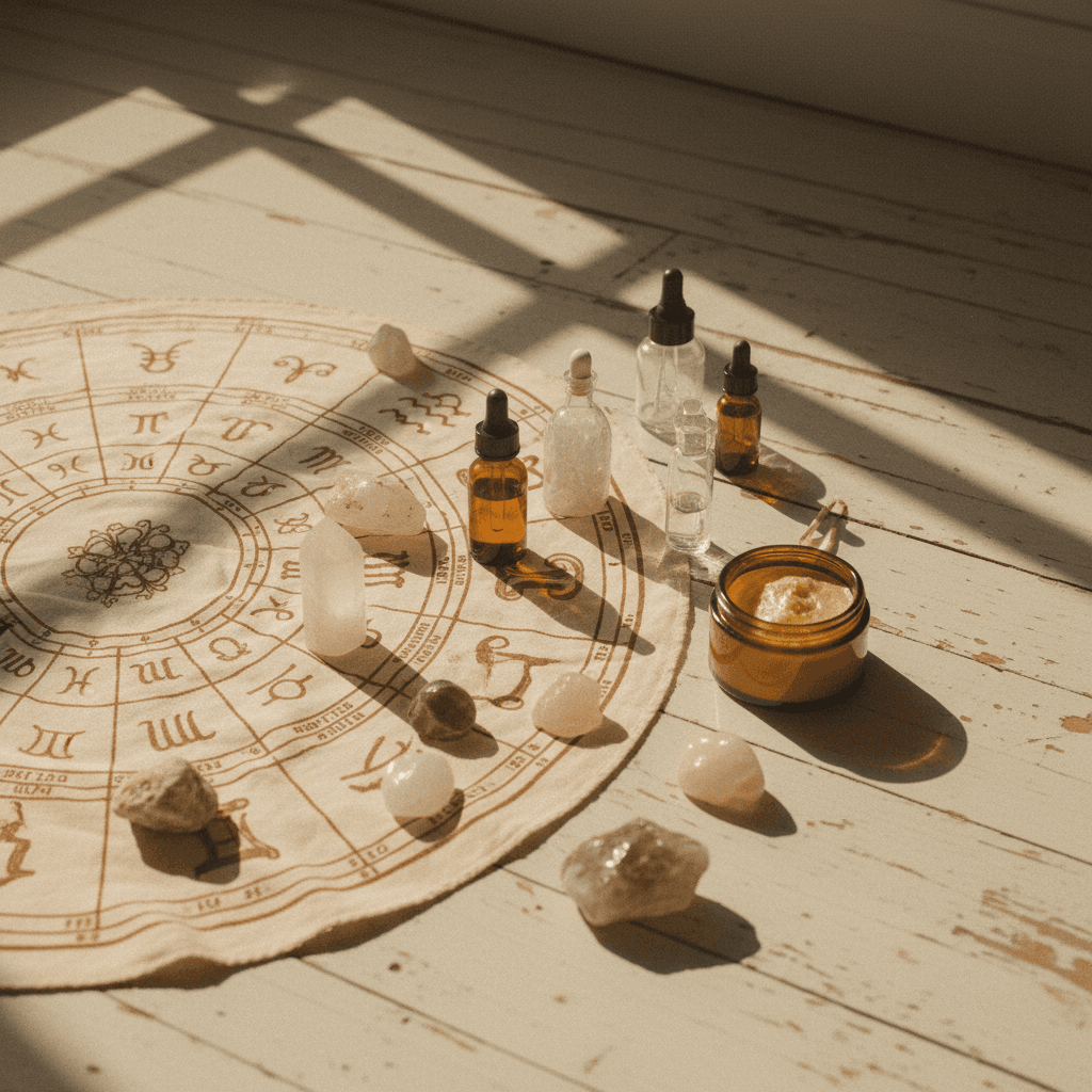 Cannabis Astrology meditation and ritual setup