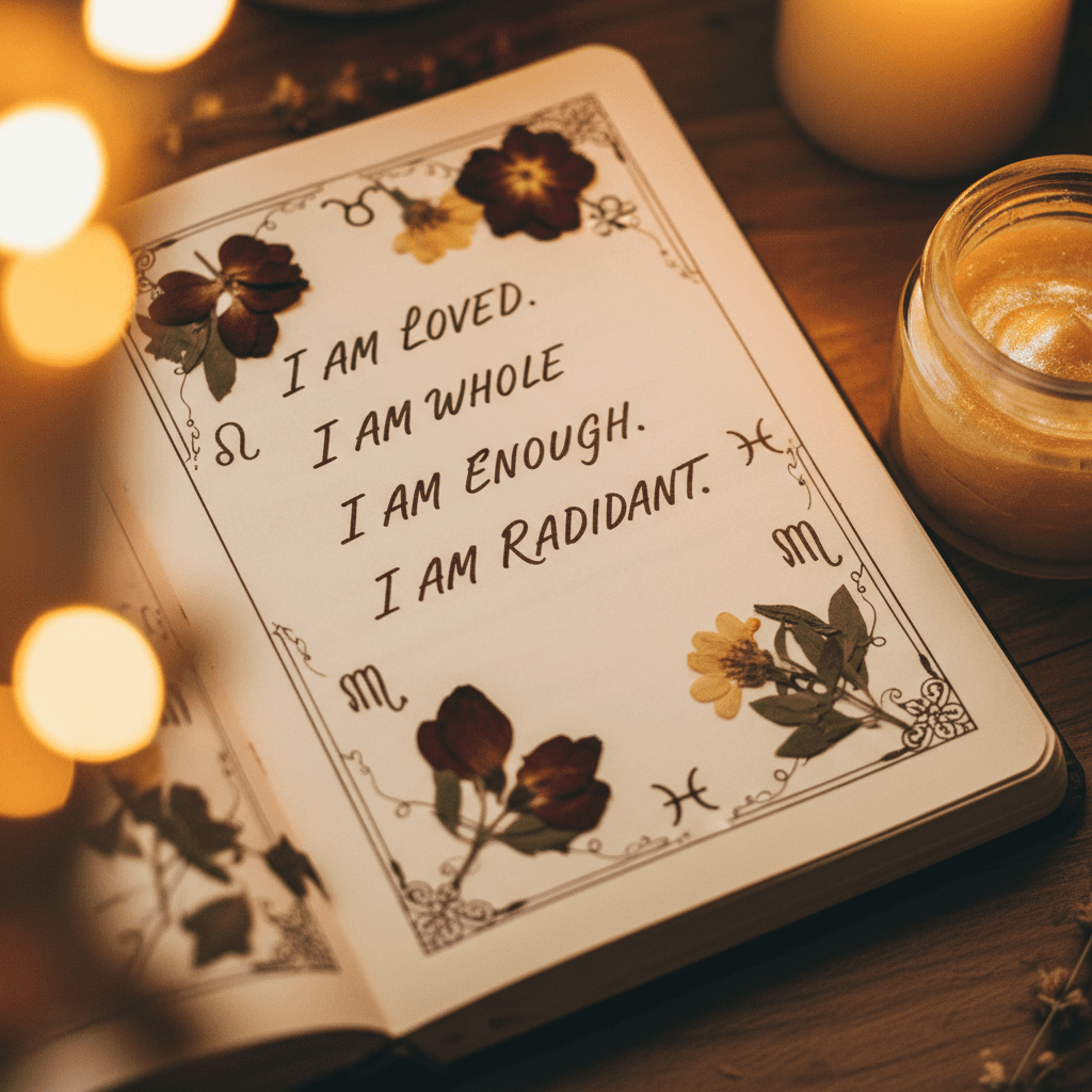 Cannabis Astrology course materials with journal and body butter